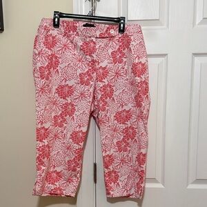 Talbots Pink and White Floral Skimmer Pants